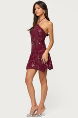 Adria Bead & Sequin Mini Dress