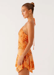 Ampolia Halter Mini Dress - Orange