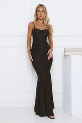 Sunset Gleam Maxi Dress Black