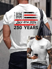 Men's American 250th Anniversary Printed Casual T-Shirt
