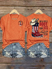 Women's  WE'LL PUT A BOOT Print T-Shirt