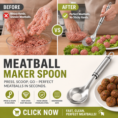 🎁 LIMITED-TIME 50% OFF  🍳 Stainless steel meatball spoon Forms uniform meatballs without getting your hands sticky.
