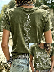 Women's Midnight Margaritas Print Casual T-shirt