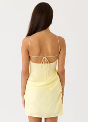 Keanu Cupro Mini Dress - Yellow