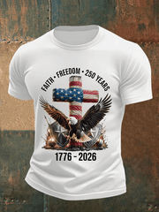 Men's  Faith-Freedom-Legacy 250 years strong Print T-Shirt