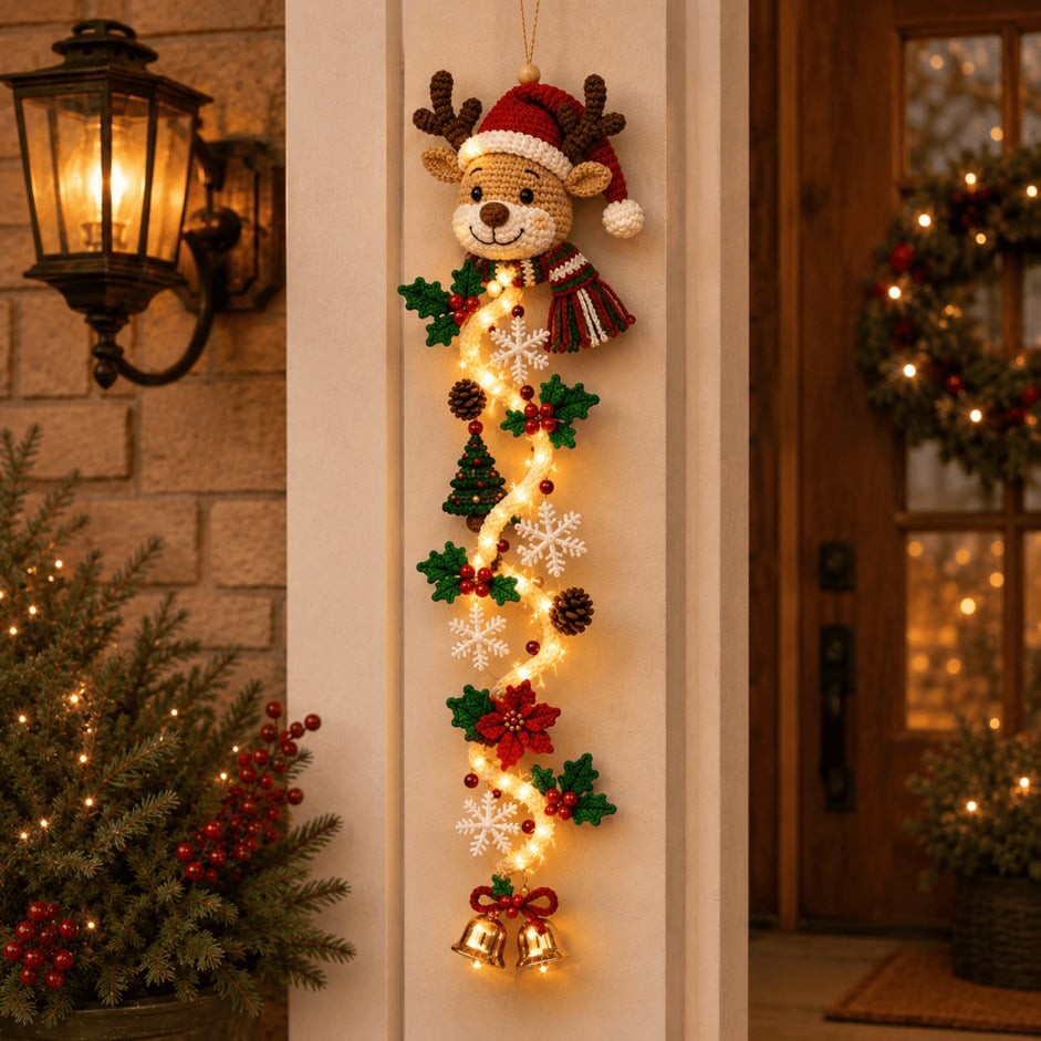 ✨ Glowing Christmas Door Hanger – 6 Festive Designs🎅