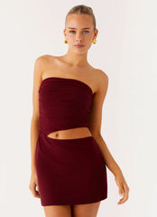 Last Heartbreak Mini Dress - Burgundy