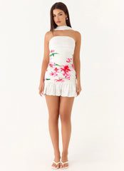 Manon Scarf Mini Dress - Ivory Reef