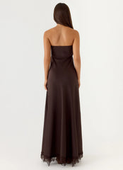 Kayleigh Strapless Maxi Dress - Chocolate Torte