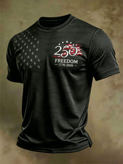 Men's USA 1776-2026 Freedom Printed Casual T-shirt