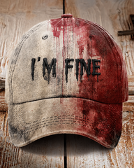 Unisex "I'm Fine" Bloody Halloween Printed Cap