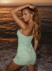 Dangerous Kind Beaded Mini Dress - Sage