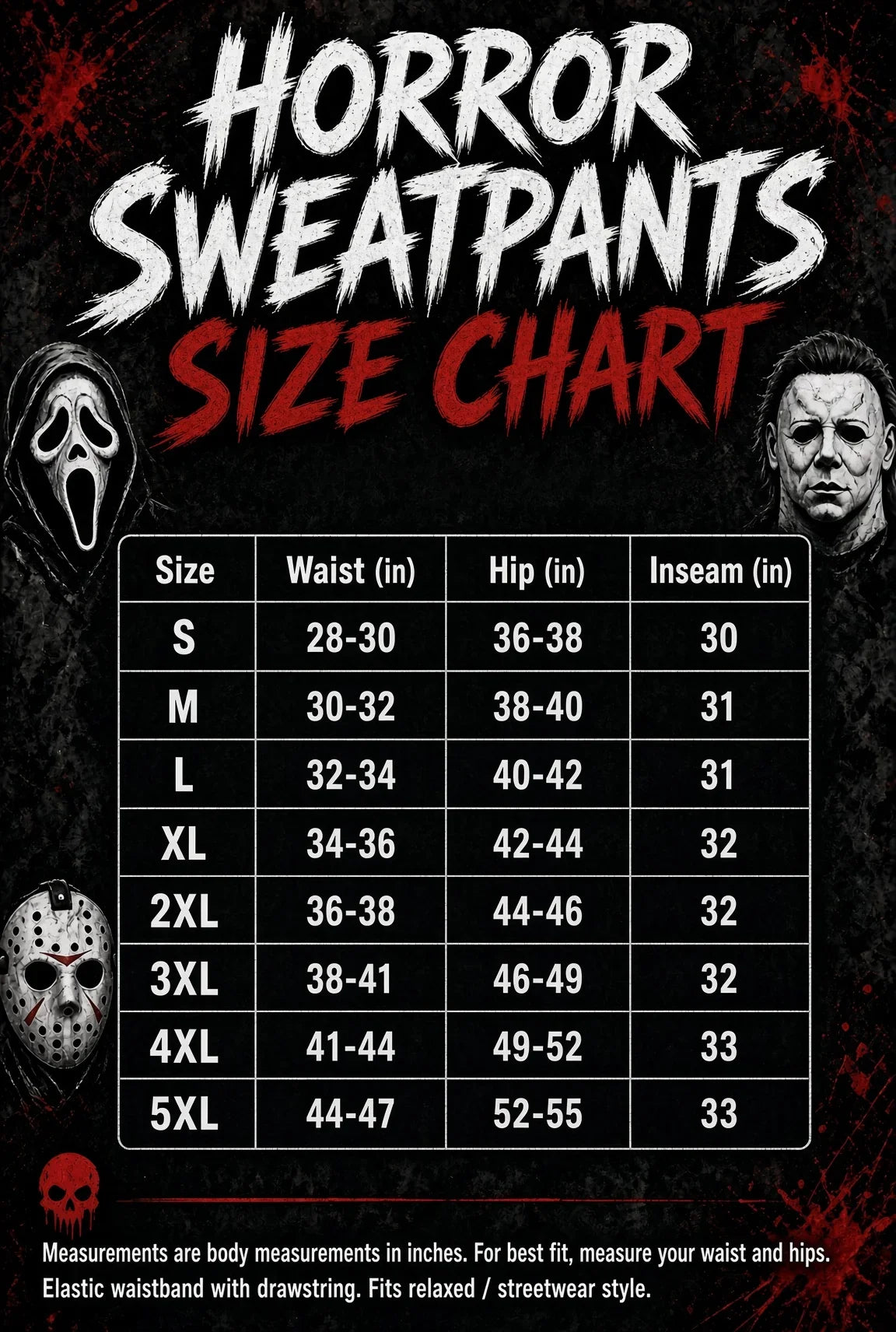 Unisex Ghost Face "Scream" Graphic Streetwear Joggers