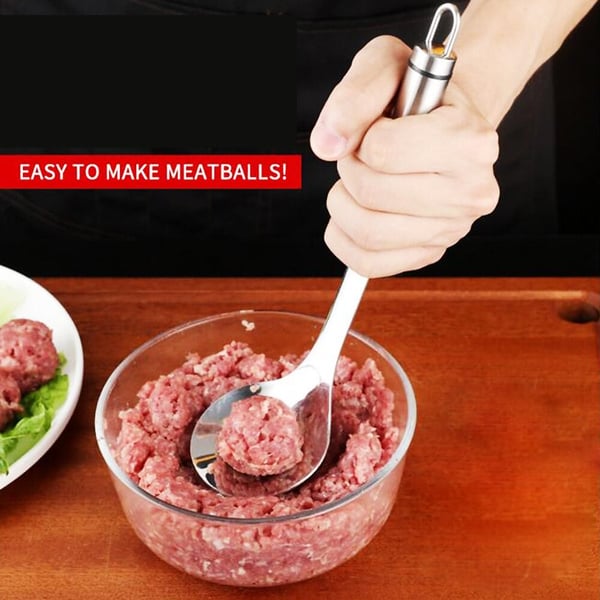 🎁 LIMITED-TIME 50% OFF  🍳 Stainless steel meatball spoon Forms uniform meatballs without getting your hands sticky.