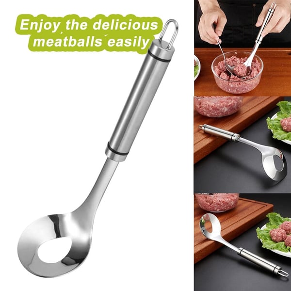 🎁 LIMITED-TIME 50% OFF  🍳 Stainless steel meatball spoon Forms uniform meatballs without getting your hands sticky.